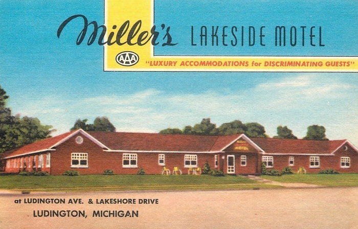 Ludington Beach House (Millers Lakeside Resort, Millers Lakeside Motel) - Old Postcard